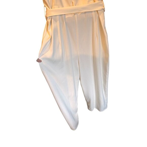 Zara Womens Cream Sleeveless Jumpsuit With Belt & Button Detail Size L - Picture 5 of 16